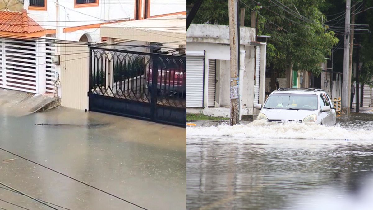 En zona bajas de Ciudad Madero se registraron inundaciones. (Yazmín Sánchez)