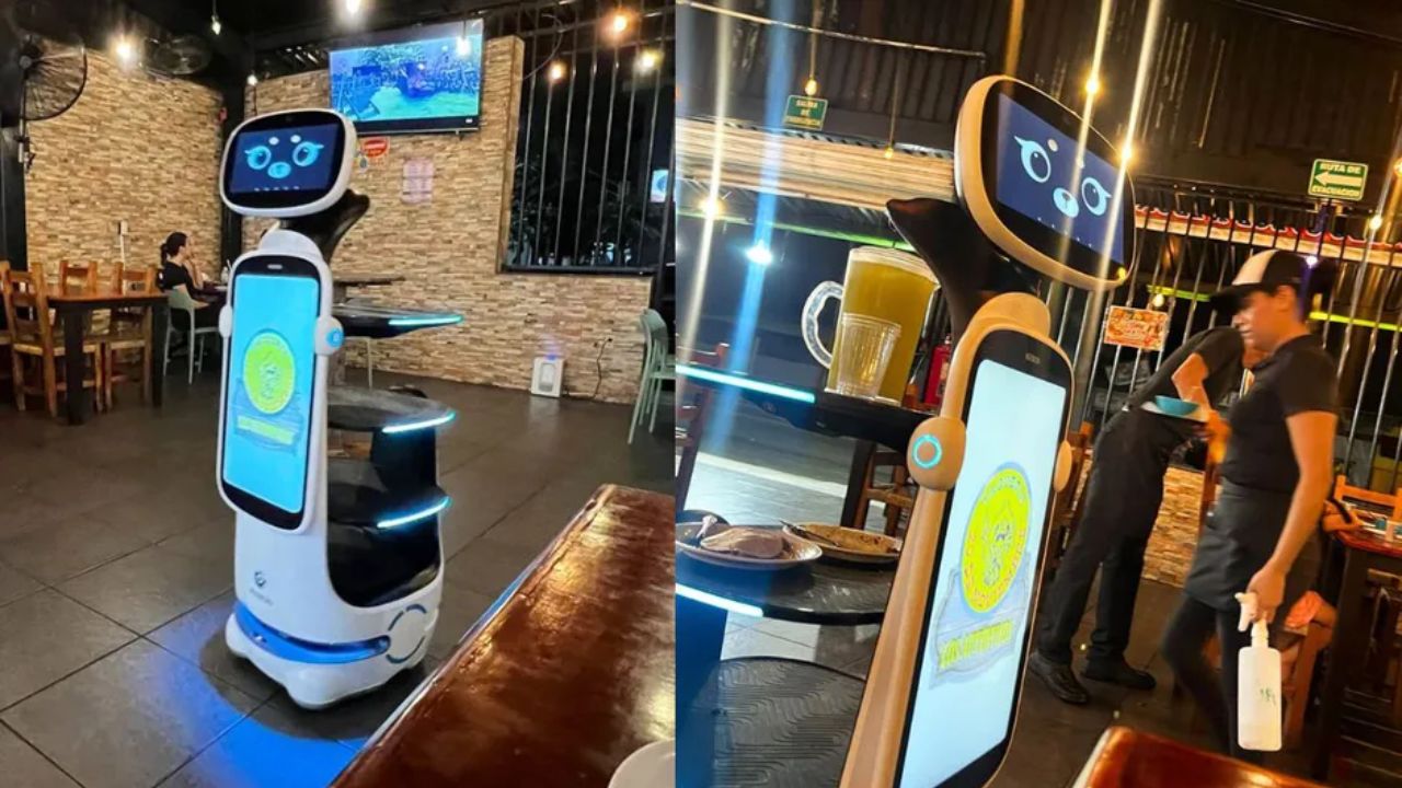 Taquería de Tamaulipas atiende a comensales con robot mesero