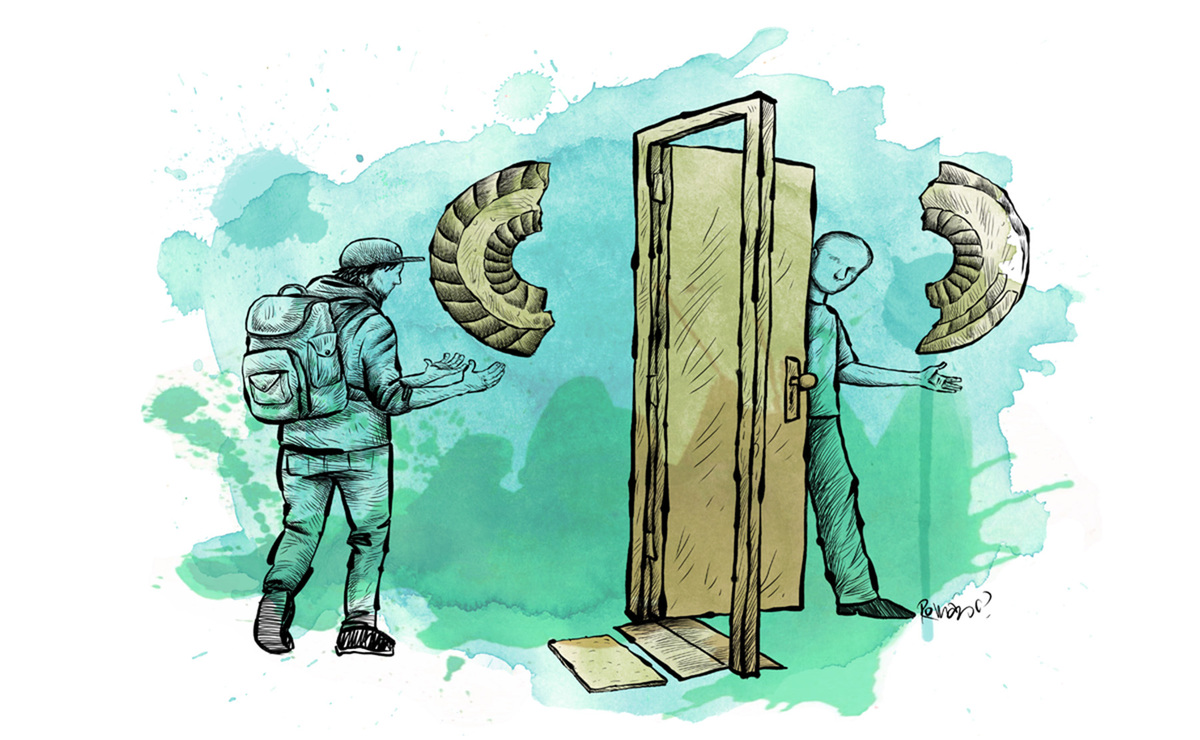 Las bondades de la hospitalidad y la colaboración han sido celebradas desde tiempos antiguos. (Ilustración: Román)