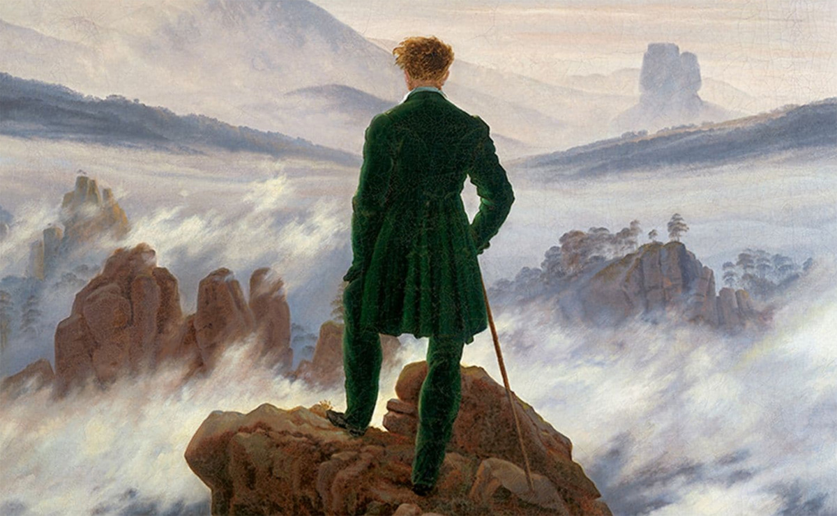 Caspar David Friedrich, 'El caminante sobre la mar de nubes', 1818. (Hamburger Kunsthalle)