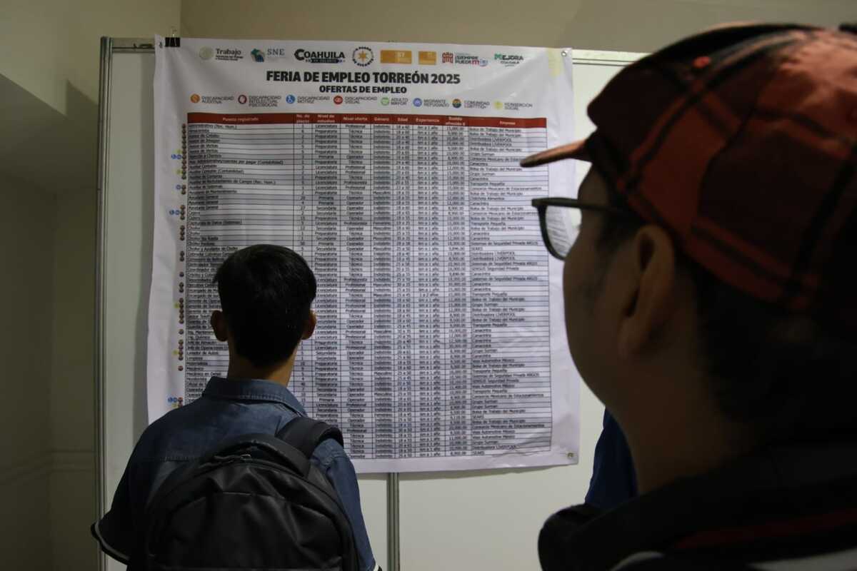 La Cuarta Feria del Empleo en Torreón 2025 fue presentada por la Secretaría del Trabajo de Coahuila. | Verónica Rivera