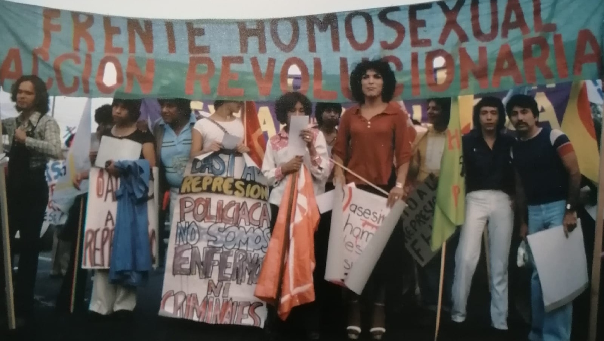 Imagen de un contingente del FHAR en julio de 1978 | Secretaría de Cultura