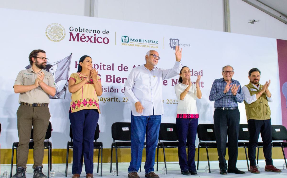 Claudia Sheinbaum y Miguel Ángel Navarro supervisaron la construcción del Hospital IMSS Bienestar en Tepic. | Especial