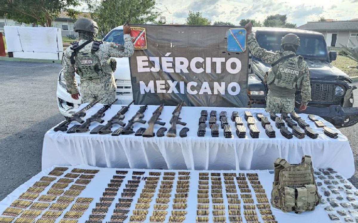 Elementos de Defensa incautaron armamento en Tamaulipas. | Especial