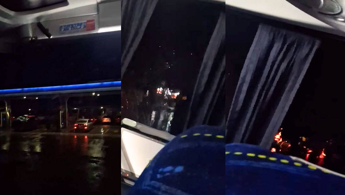 "Escribo esto porque no tengo mucha pila y no quiero causar preocupación", joven varado en autobús por las lluvias. (Facebook)