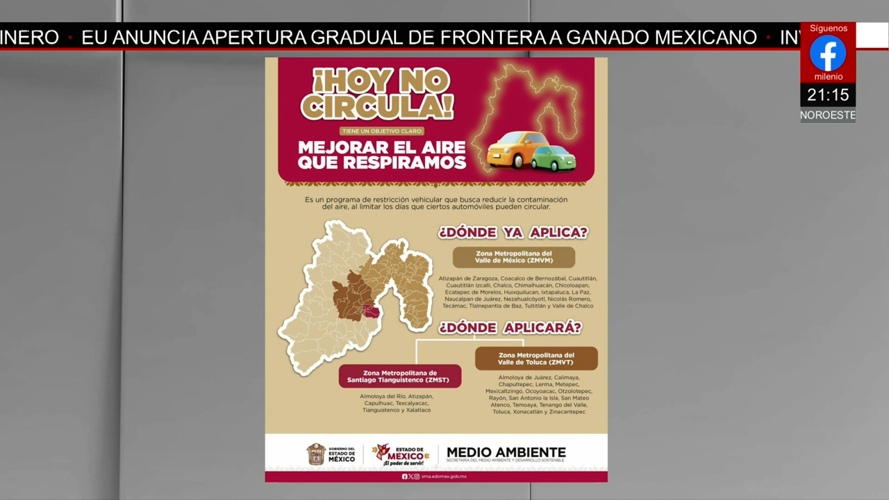 Gobierno del Edomex amplía Hoy No Circula a partir del 1 de julio