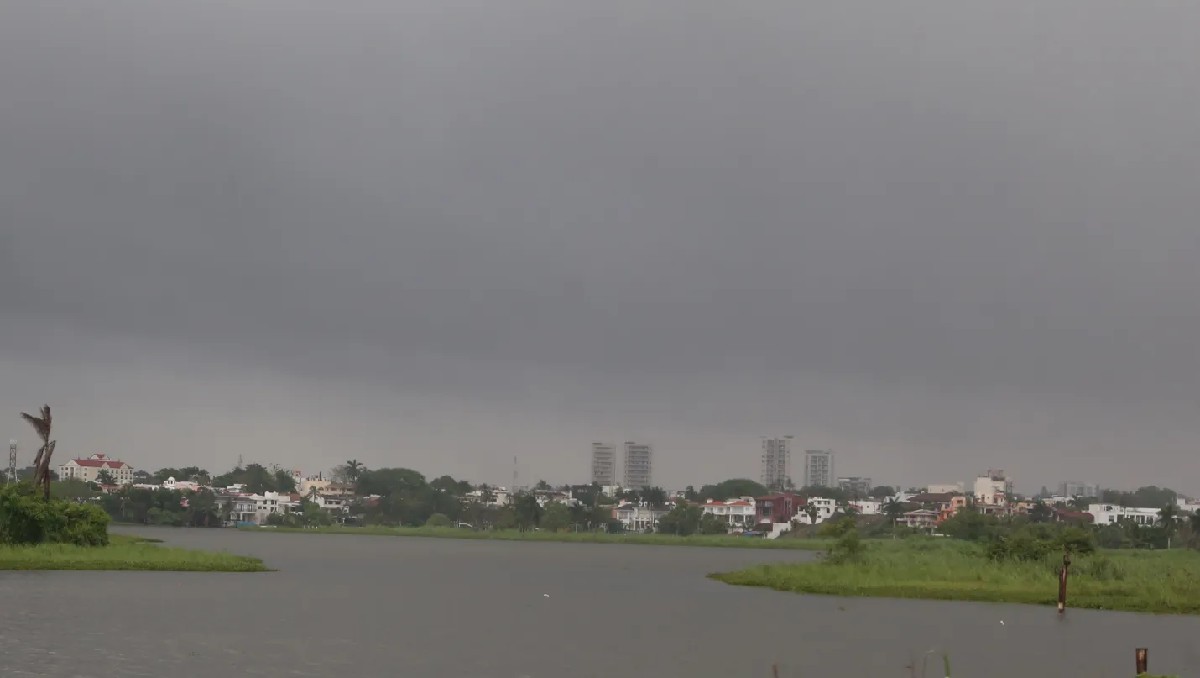 Nivel de la laguna del Chairel en Tampico. (Yazmín Sánchez)