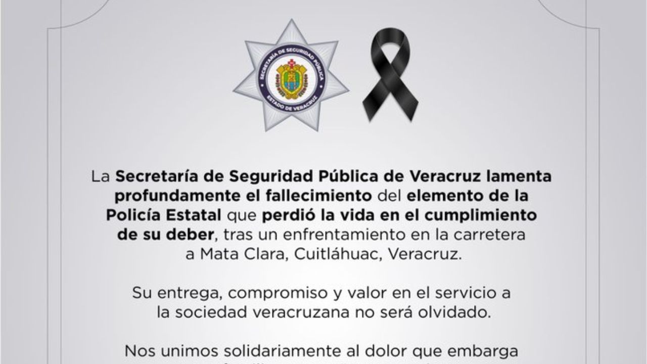 Enfrentamiento armado deja a policía muerto en Cuitláhuac, Veracruz