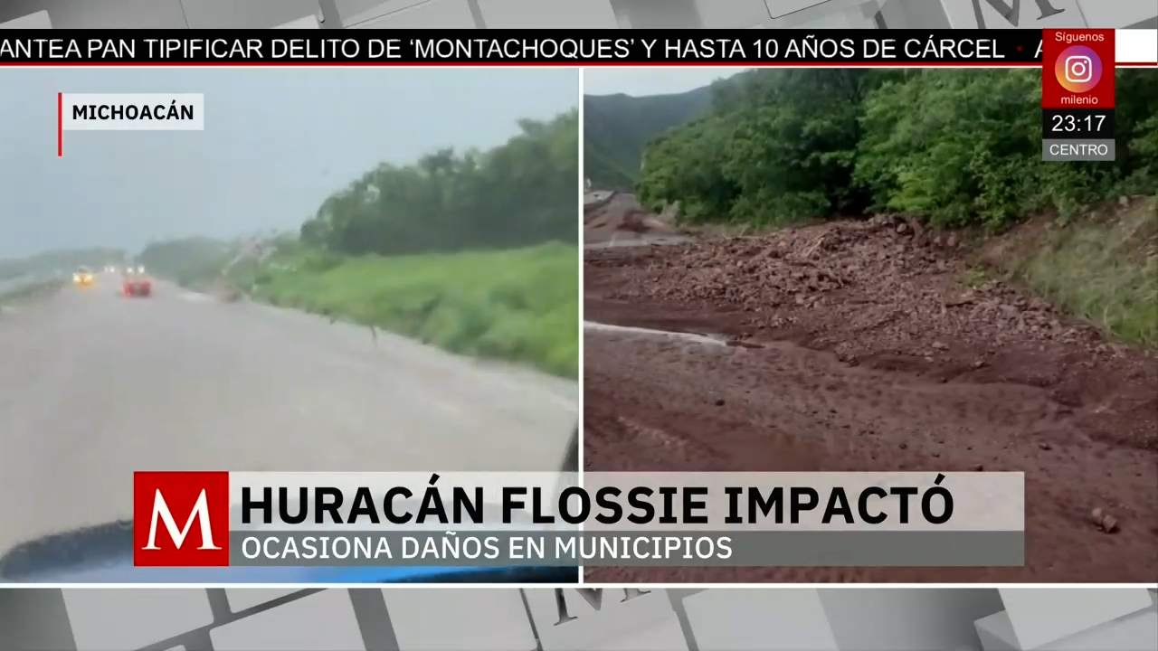 Huracán 'Flossie' azota Michoacán con daños y lluvias intensas