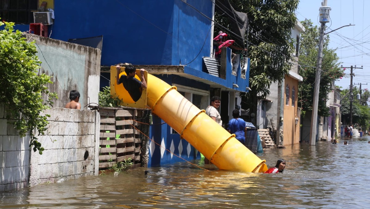 Inundación en Tampico. (Yazmín Sánchez)