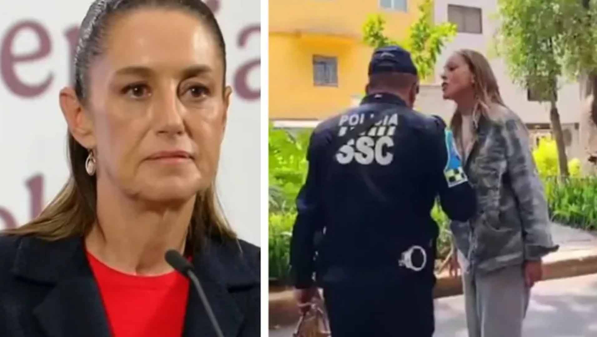 Sheinbaum reacciona al caso 'Lady racista', mujer que insultó a policía de CdMx