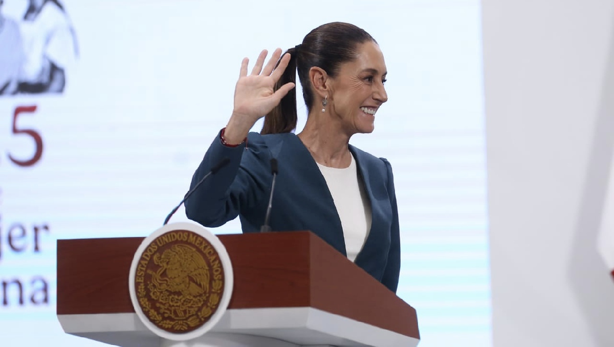 La Presidenta llevó a cabo su conferencia de prensa en el Salón de Tesorería. | Araceli López