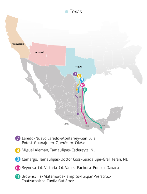 Rutas de EU hacia México