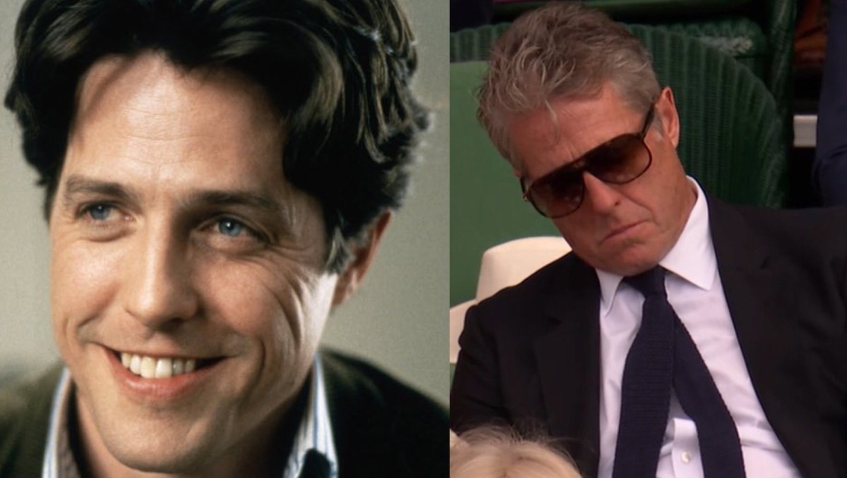 Hugh Grant va a partido de tenis y se quedó dormido en pleno partido. | Redes sociales.