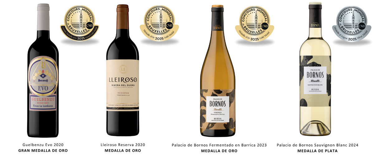 BORNOS Vinos y Licores celebra la Gran Medalla de Oro para Guelbenzu Evo 2020 en el Concours Mondial de Bruxelles.(Cortesía)