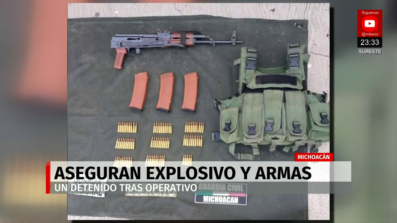 Autoridades detienen a hombre armado y desactivan explosivo en Apatzingán y Buenavista
