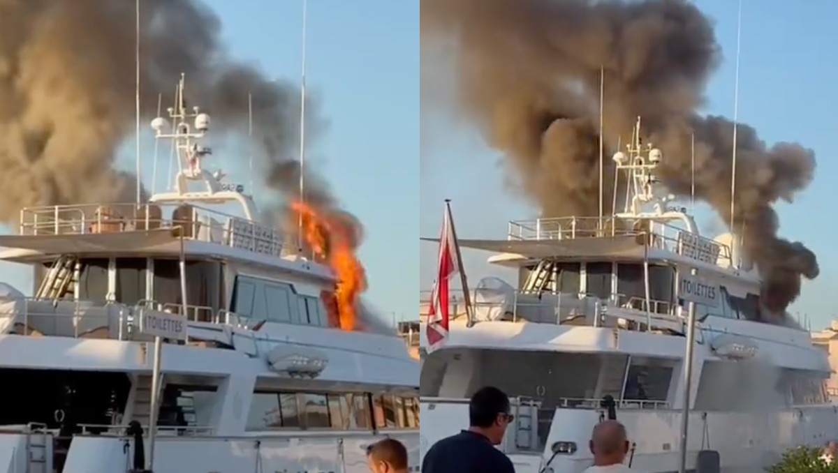 Crucero de lujo se incendia en Francia. | ESPECIAL