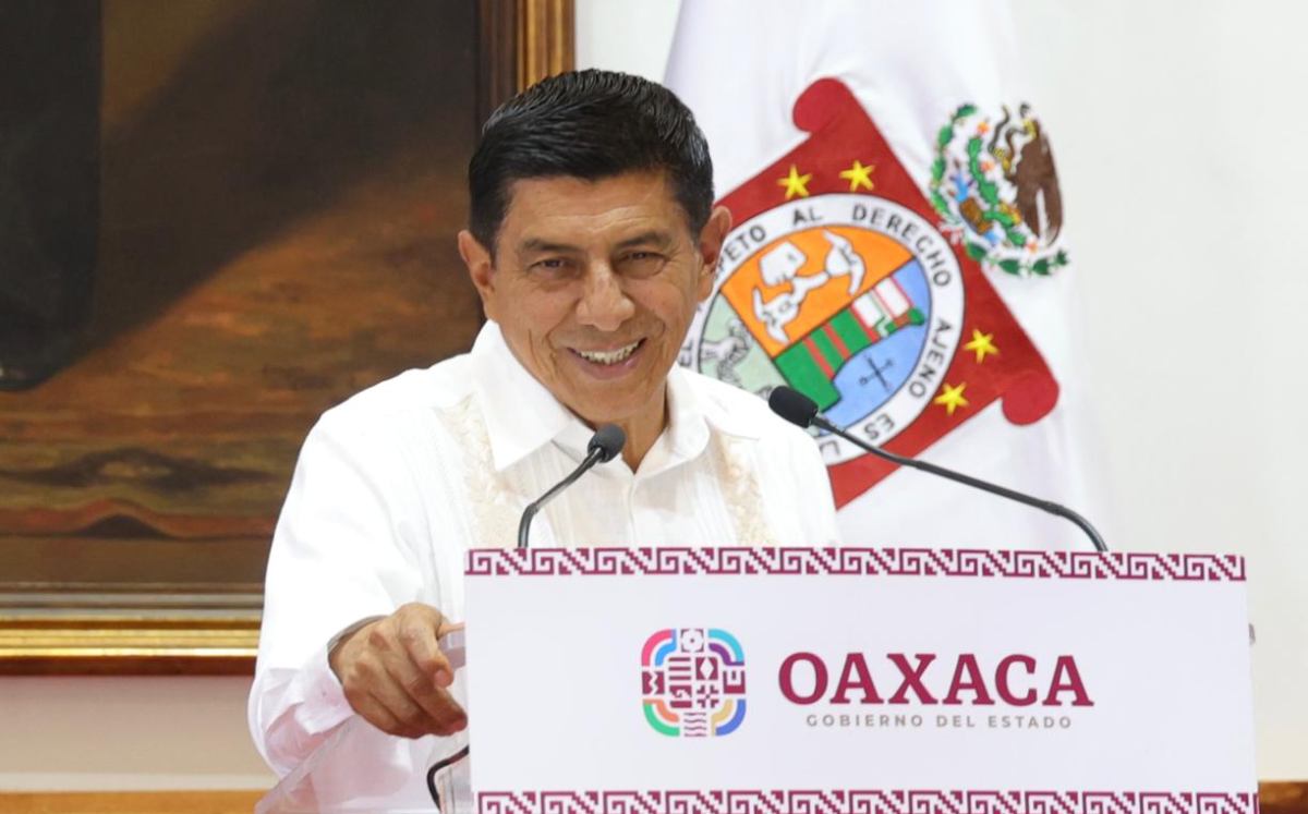 Gobernador Salomón Jara durante la conferencia de prensa. | Especial