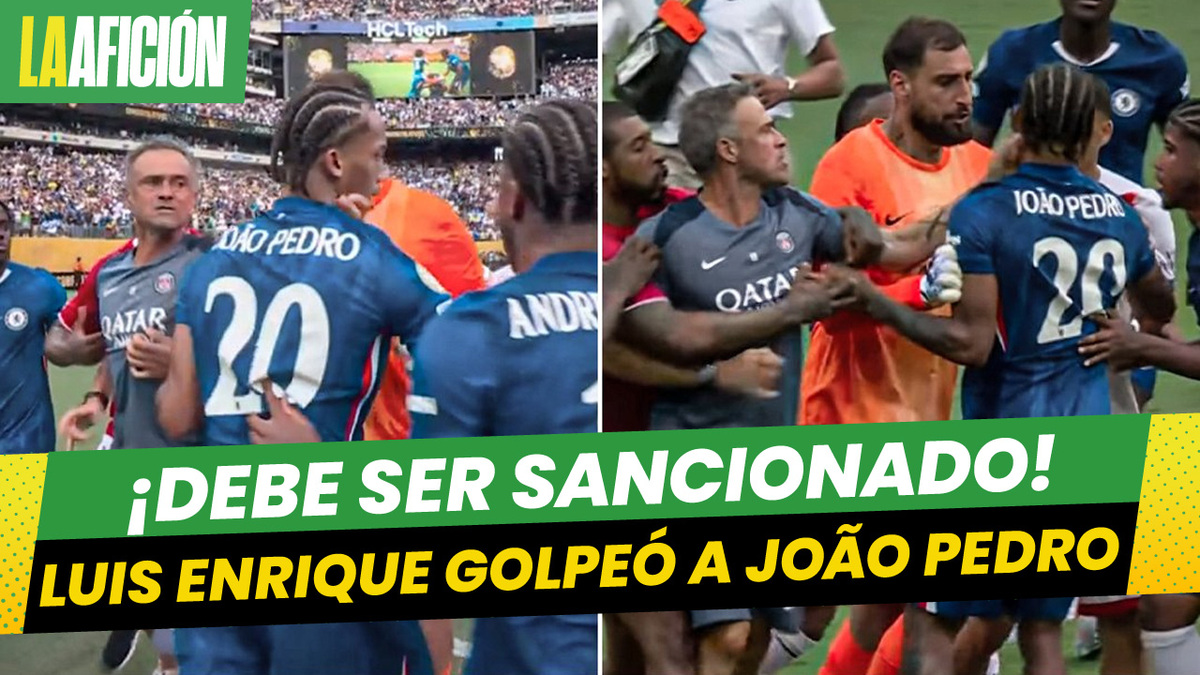 Luis Enrique es captado golpeando a un jugador del Chelsea tras la final del Mundial de Clubes