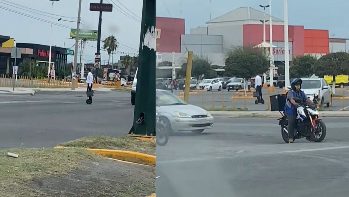 La persona fue captada cruzando una avenida en el área de Solidaridad en Monterrey. | Especial.