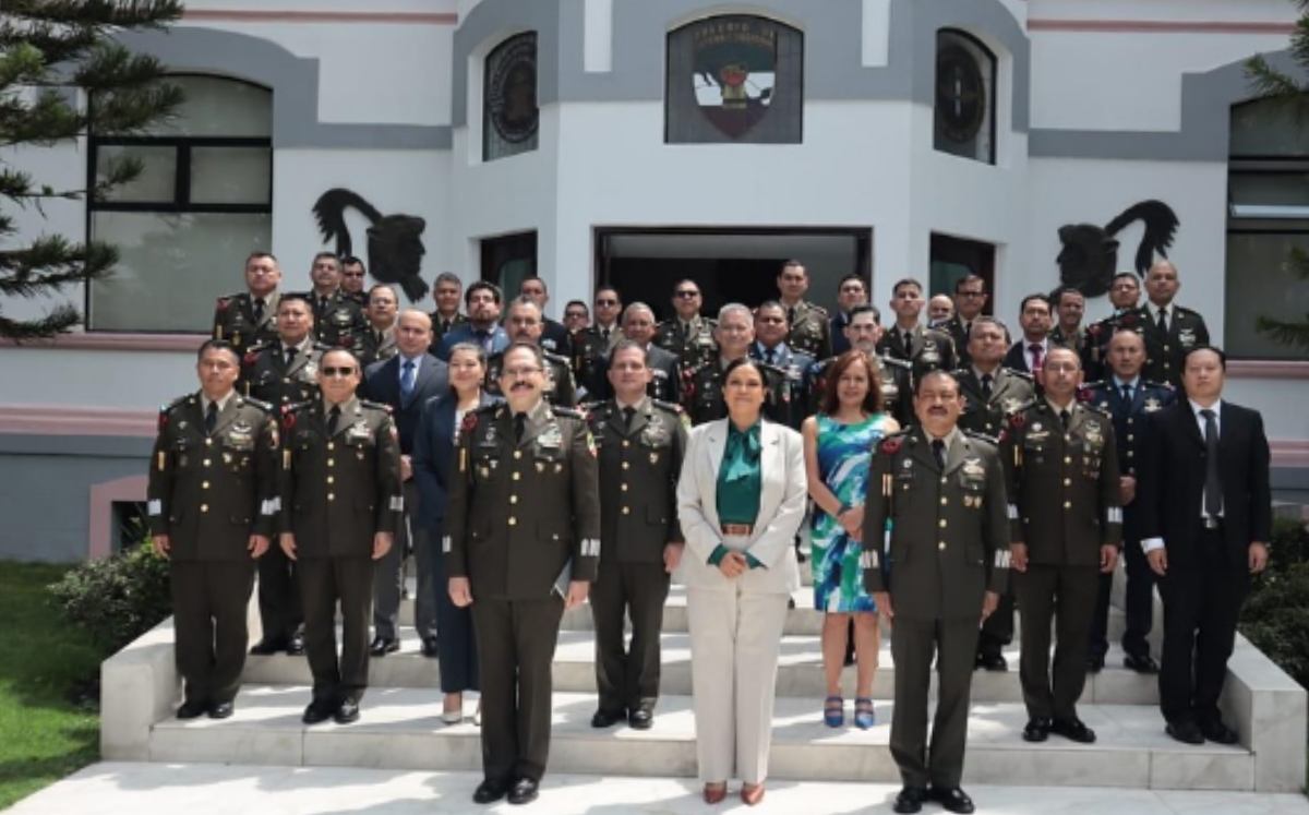 La titular de la Secretaría de Bienestar en el Colegio de Defensa Nacional. | Especial