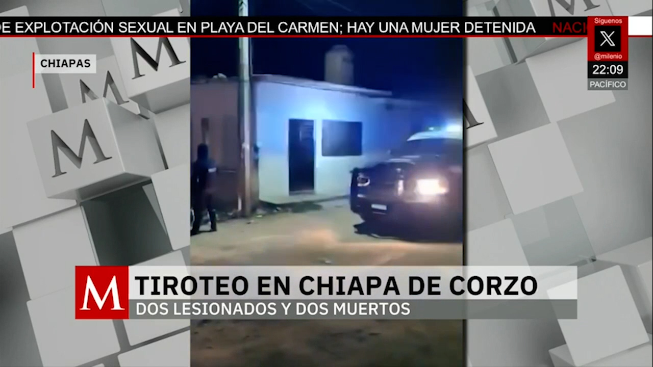 Balacera en Chiapa de Corzo deja dos muertos y dos heridos tras salir de una fiesta