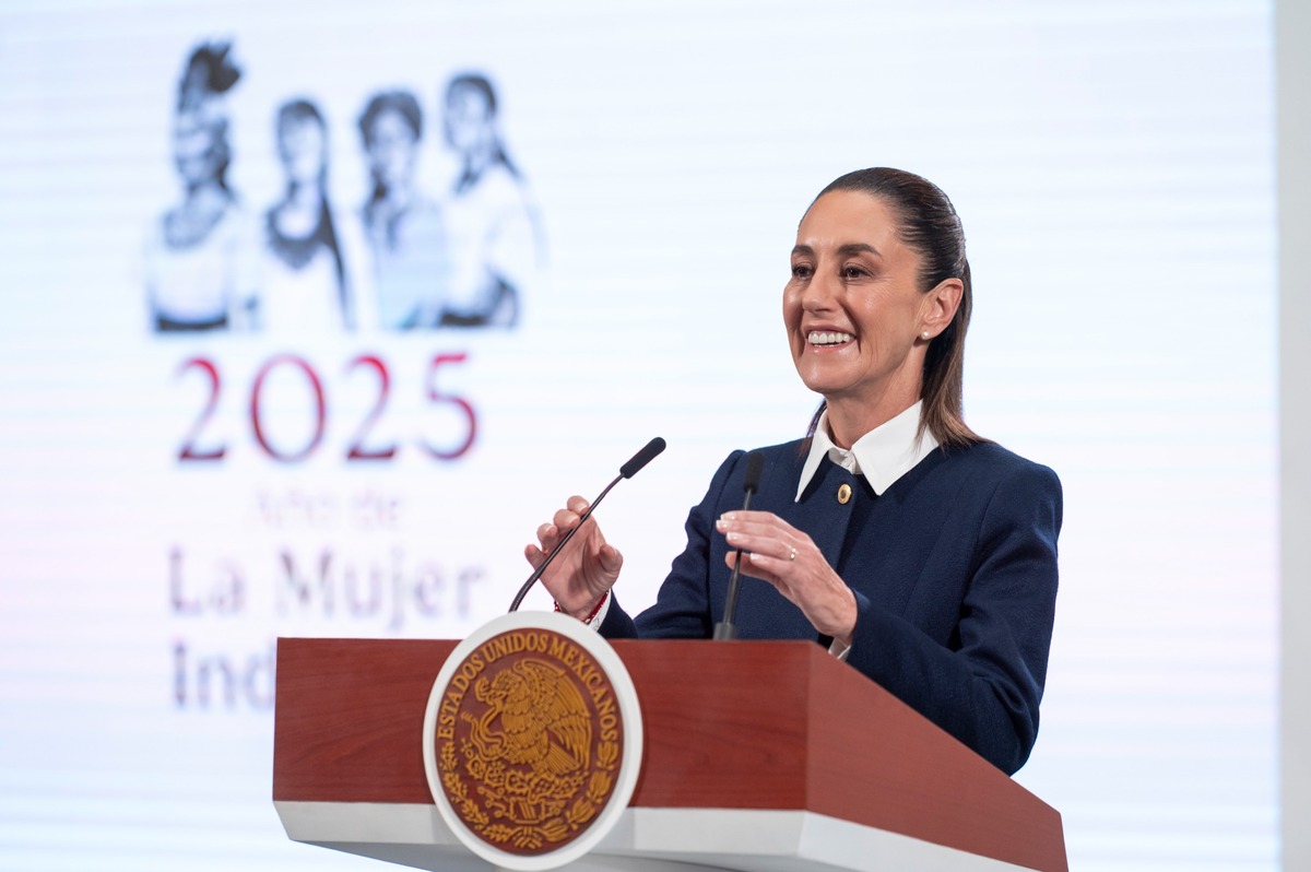 Claudia Sheinbaum, presidenta de México en la conferencia matutina de este martes. Foto: cortesía
