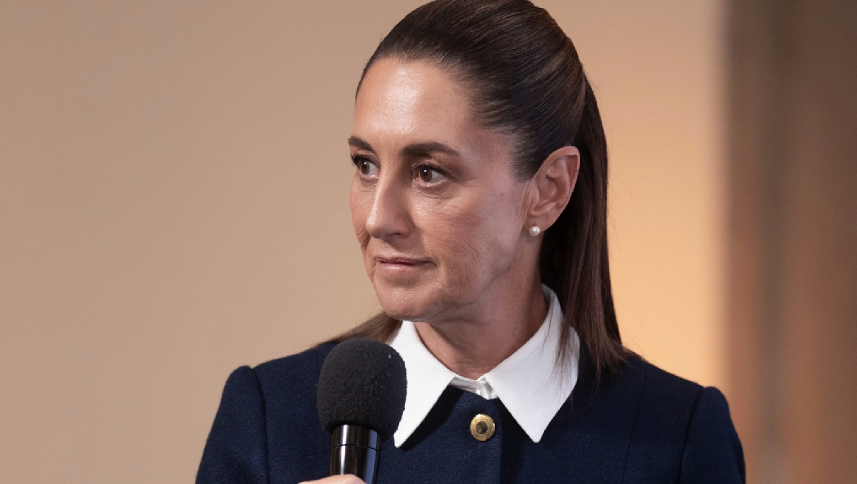 La Presidenta el 15 de julio para su conferencia de prensa en Palacio Nacional. | Cortesía