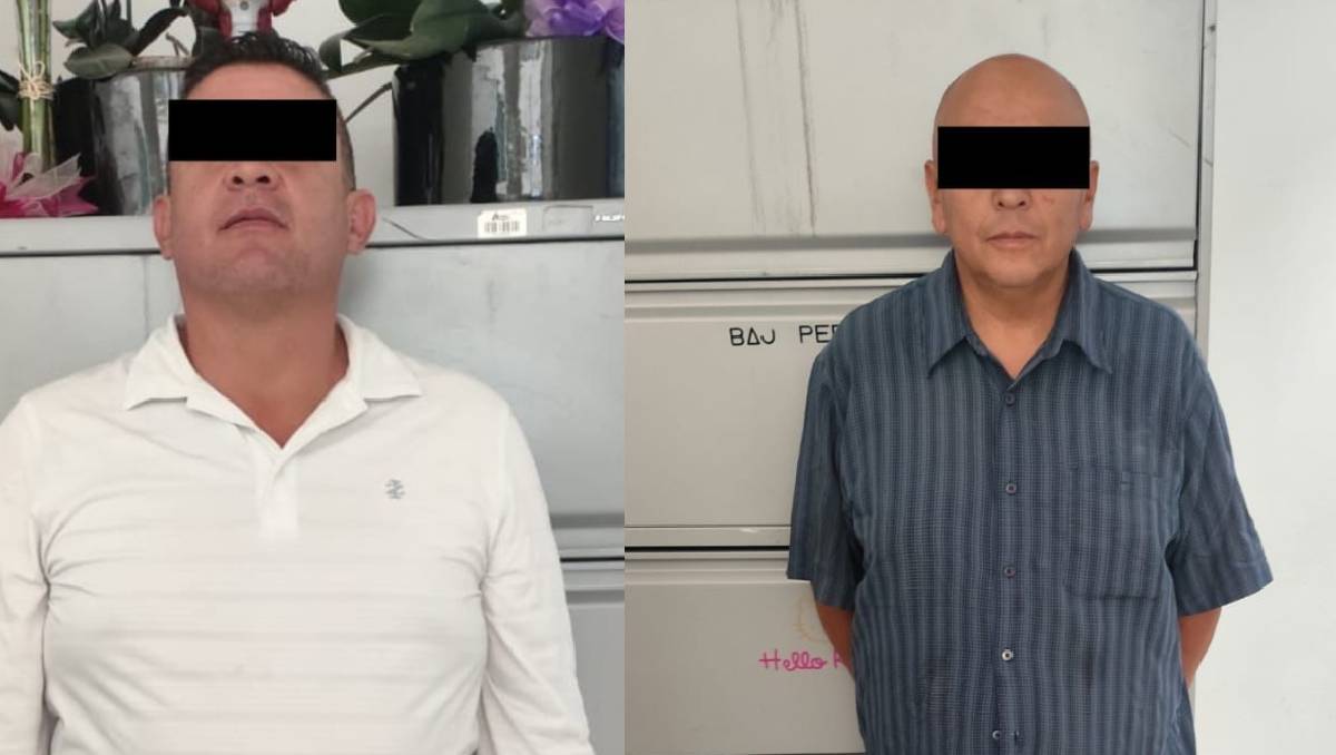 Abraham “N”, de 49 años de edad, y Víctor Manuel “N”, de 54 años, quienes se identificaron como integrantes del sindicato CTM.| Especial
