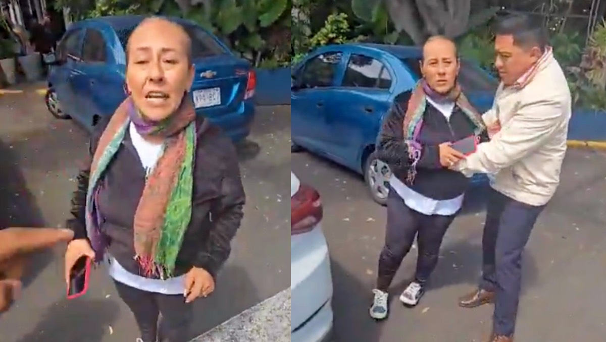 Mujer intentó golpear a policías en CdMx. | ESPECIAL