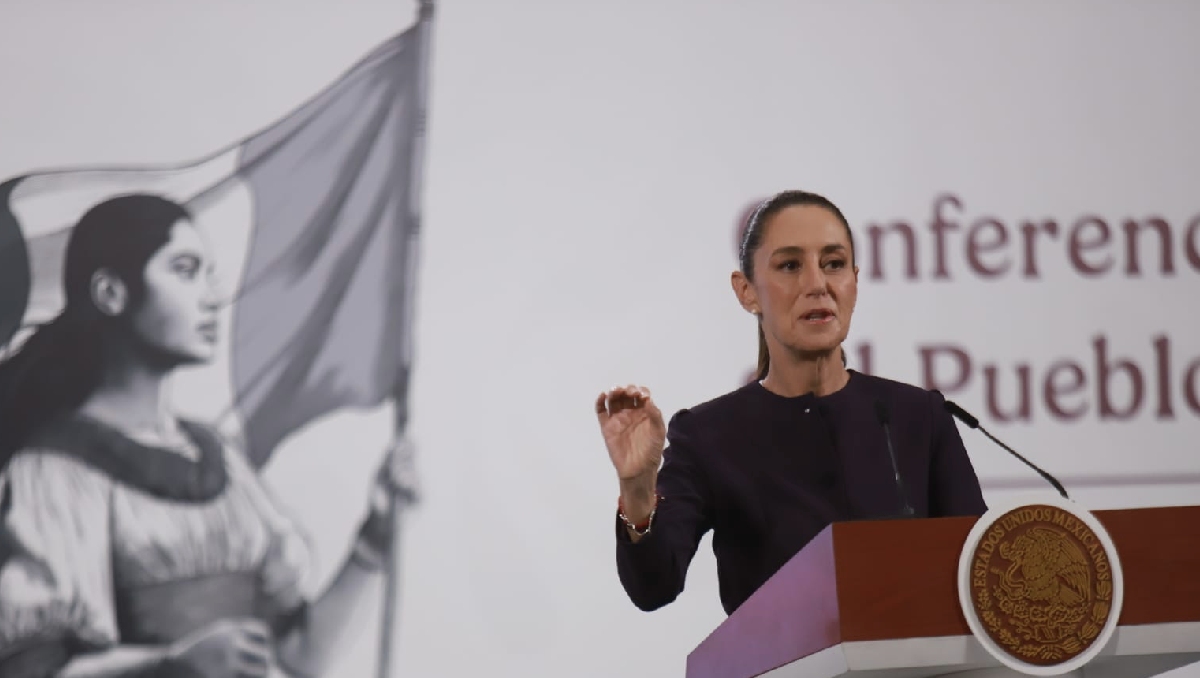 La Presidenta durante la conferencia de prensa matutina en Palacio Nacional el 15 de julio. | Juan Carlos Bautista