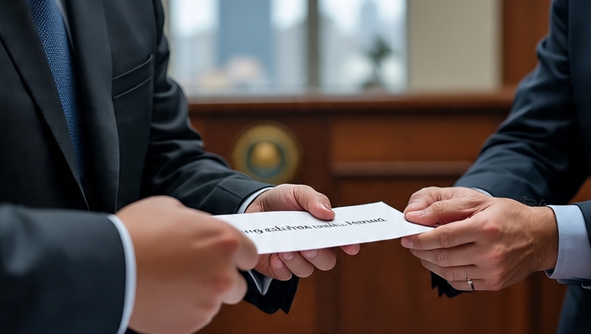 El hombre recibió un cheque por 400 mil pesos, bajo la representación legal del negocio. | Imagen creada con IA