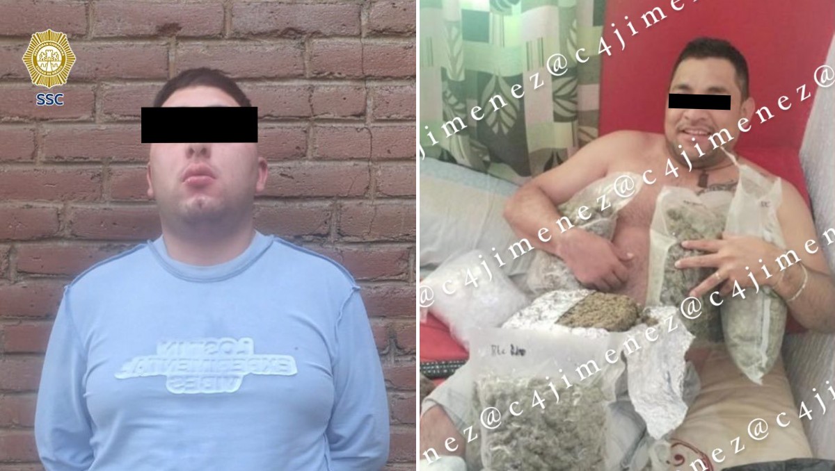 Uno de los presuntos miembros de Los Tanzanios se exhibía en redes sociales con bolsas de mariguana. | SSC y Carlos Jiménez
