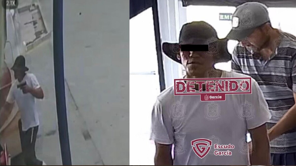 Cámaras de seguridad captaron al delincuente amagando a la víctima con un arma a plena luz del día. Foto: Especial