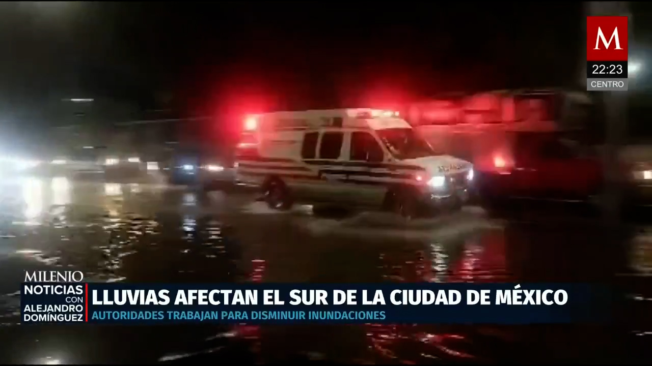 Fuertes lluvias inundan Tlalpan y Coyoacán mientras continúan las alertas por granizo