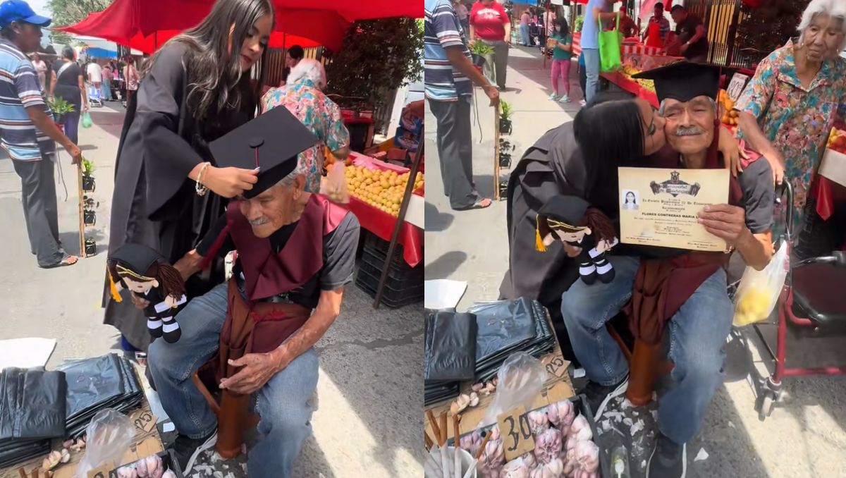 Joven se gradúa y dedica triunfo a su abuelo que vende en un tianguis | TikTok