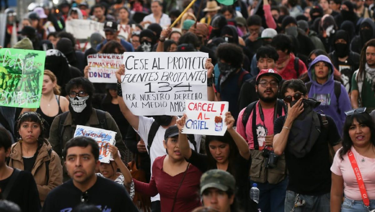 Vecinos de Santa Úrsula Xitla expresaron su rechazo al proyecto durante la marcha | Araceli López