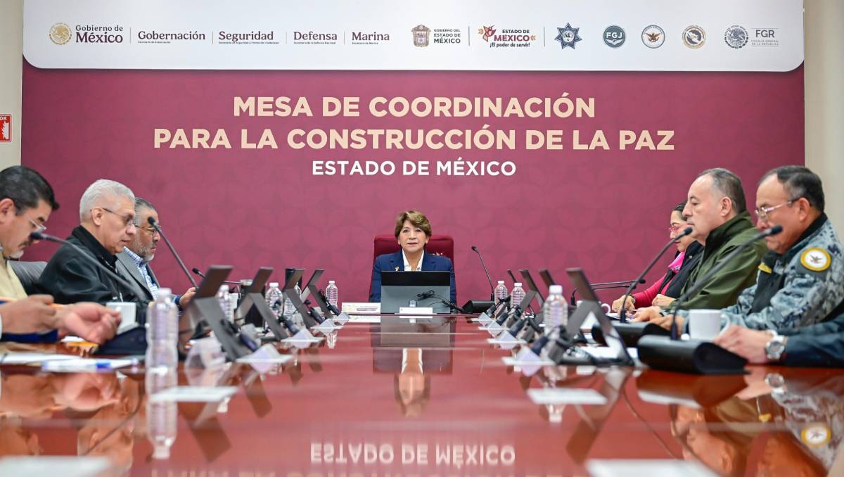 Delfina Gómez resaltó que en Edomex se han reducido los delitos de alto impacto, según datos recientes de seguridad.| Especial