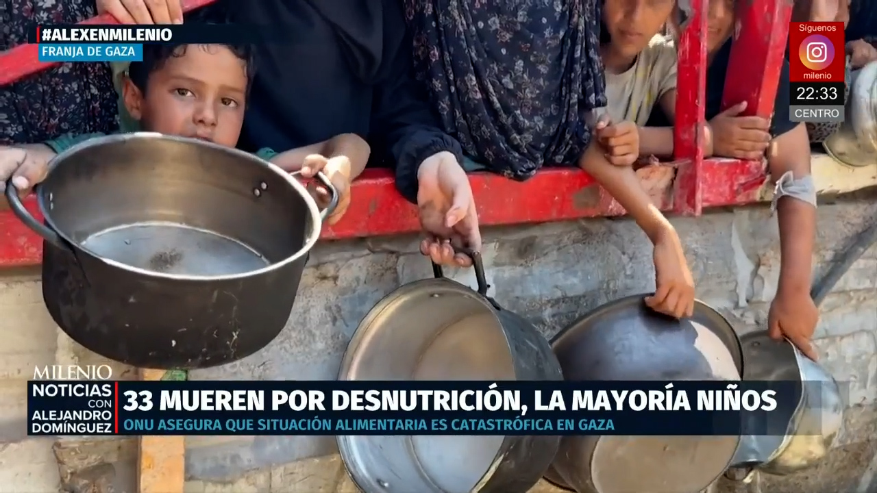 Al menos 33 muertes por hambre se reportan en la Franja de Gaza