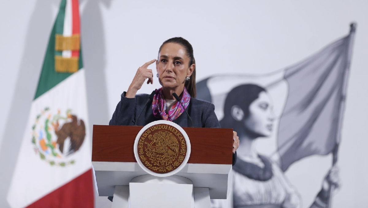 Conferencia de prensa en Palacio Nacional de la presidenta Claudia Sheinbaum el 23 de julio. | Ariana Pérez
