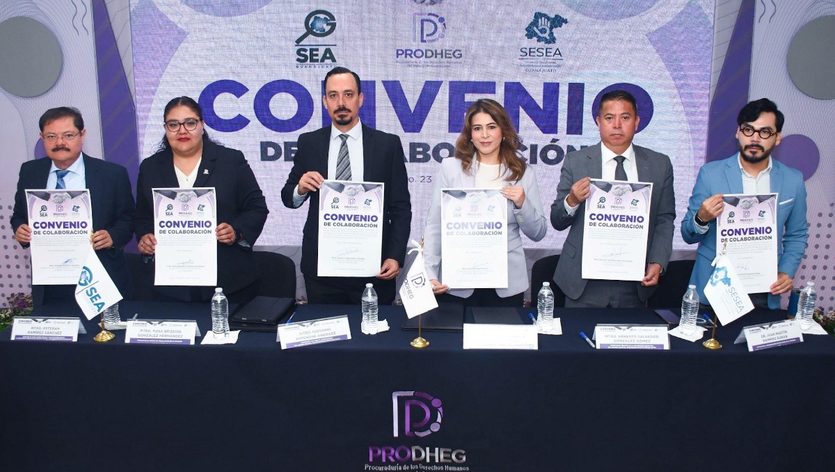 La PRODHEG y el SEA de Guanajuato firman convenio para prevenir la corrupción con un enfoque en derechos humanos.