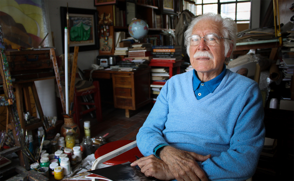 Arturo Estrada Hernández. El pintor mexicano celebra sus cien años este 30 de julio. (Cortesía)