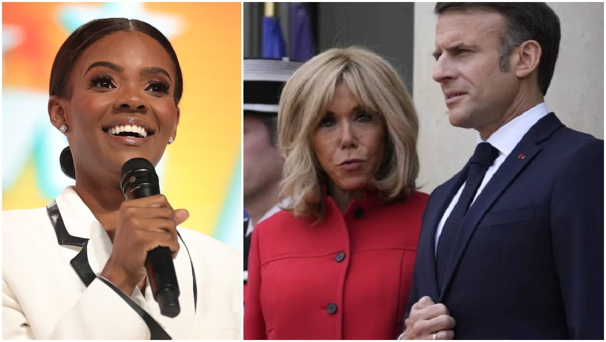 Candace Owens, a la izquierda; los Macron, a la derecha | Especial