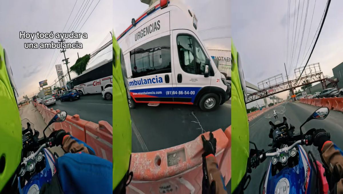 "Hoy tocó ayudar a una ambulancia" es el mensaje que compartió el usuario en su video. | Especial
