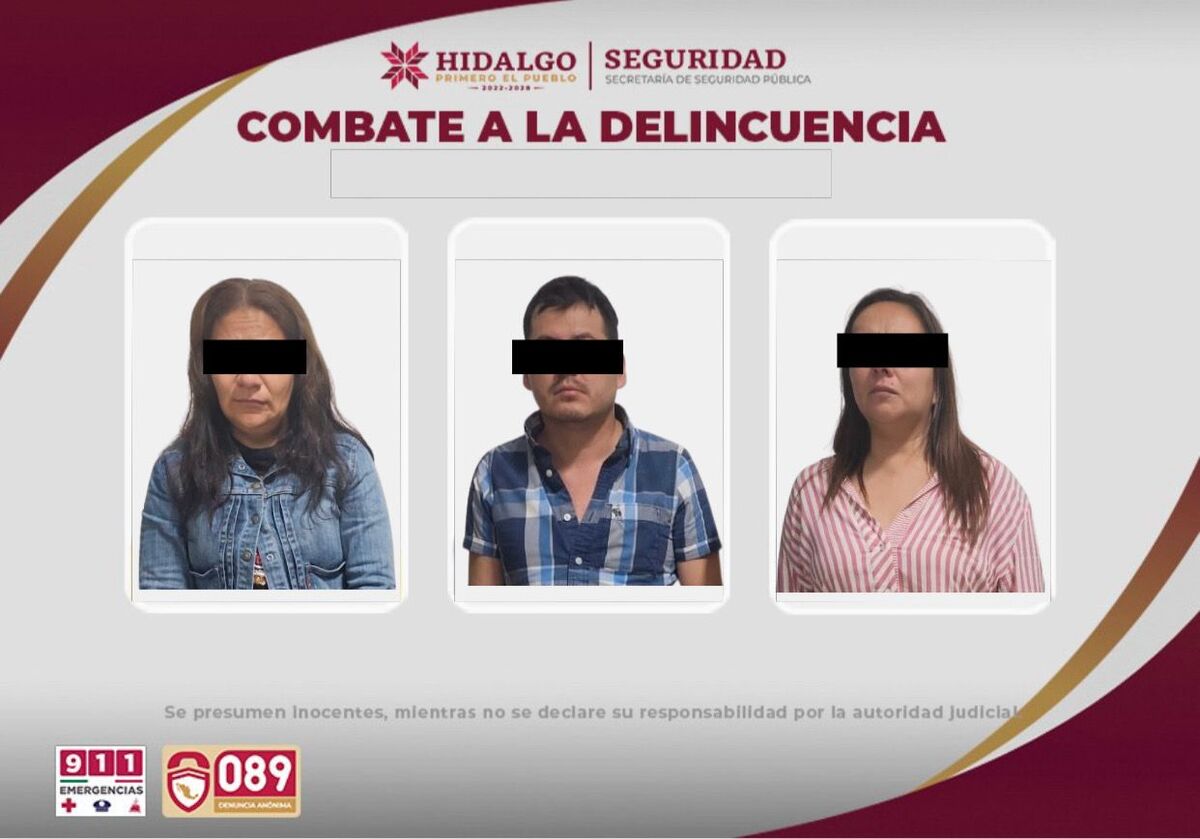 Tres detenidos en Mixquiahuala de Juárez. (Cortesía)
