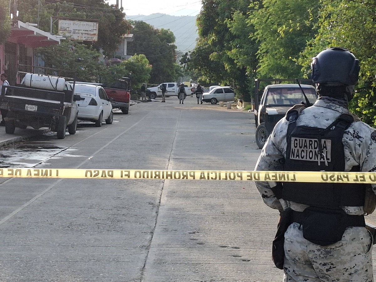 Elementos de la Guardia Nacional acordonaron la escena del crimen en Acapulco. | Especial