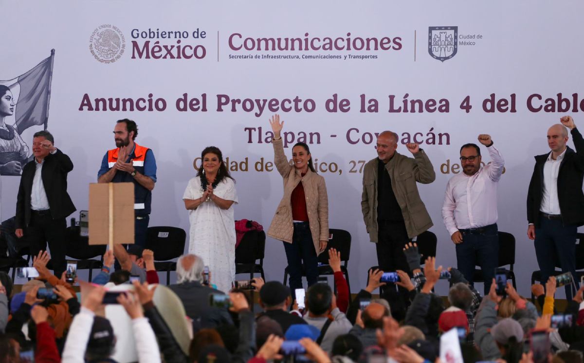 Sheinbaum durante el arranque de obras de la línea de 3 del Cablebús. | Foto: Ariana Pérez
