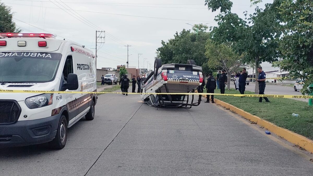 Vuelca patrulla en Tapachula. (Foto: Especial)