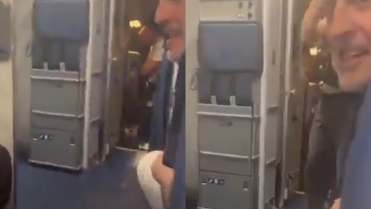 Los pasajeros próximos a desembarcar quedaron en desconcierto. (Capturas de pantalla)
