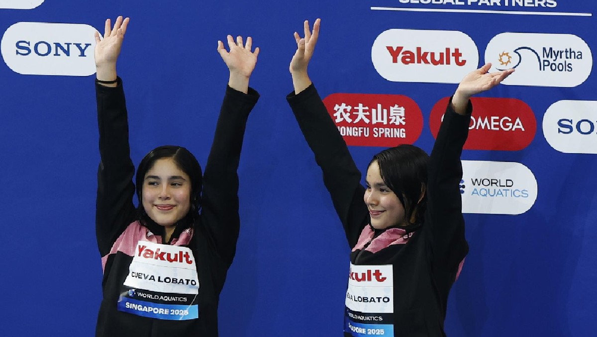 Las gemelas mexicanas Lia y Mia de 14 años, logran el bronce en el Mundial de Natación (EFE)